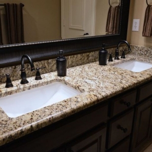 What are the most popular materials used for countertops and vanity tops?
